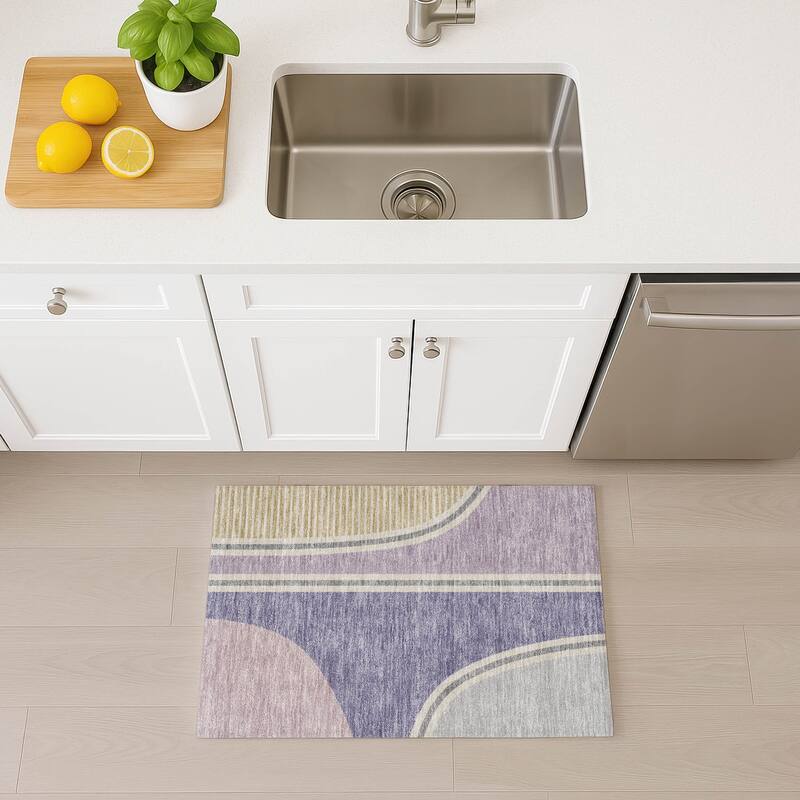 Machine Washable Indoor/ Outdoor Contemporary Keely Chantille Rug