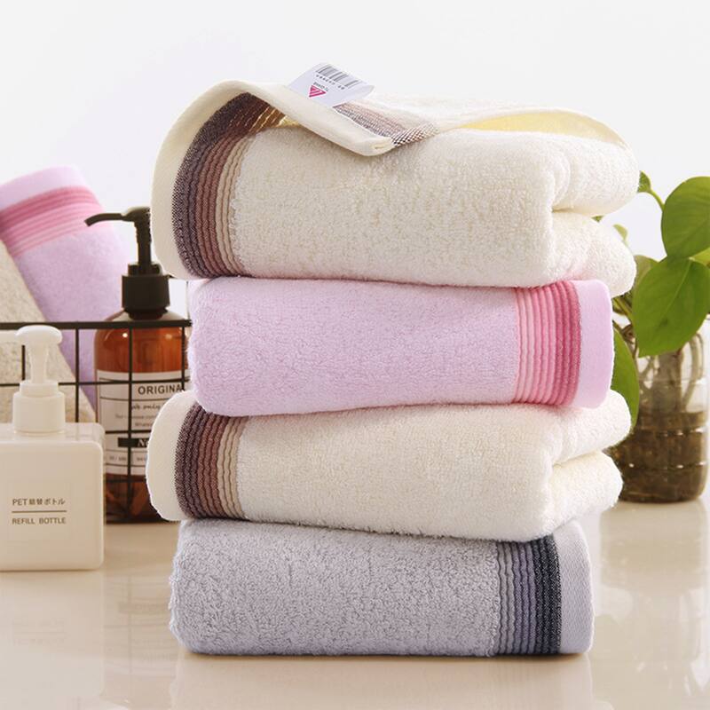 Hand Towels for Bathroom Cotton Striped Pattern Absorbent Soft Decorative Hand Towel