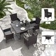 preview thumbnail 45 of 52, Kullavik Outdoor Dining Set, Rattan Patio Furniture Dining Table & Chairs