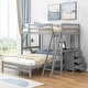 preview thumbnail 2 of 18, Twin over Full Bunk Bed with Built-in Desk and Three Drawers