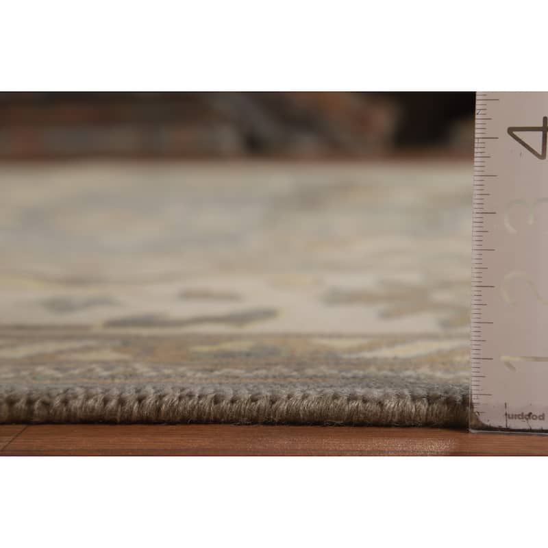 All-Over Oushak Indian Area Rug Hand-Knotted Wool Carpet - 8'1" x 9'11"