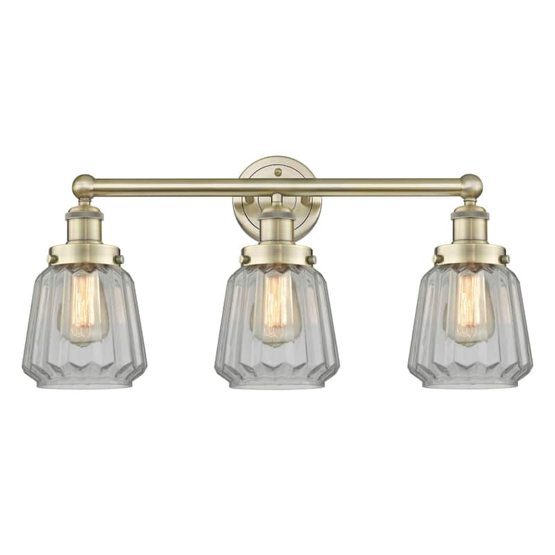 Innovations Lighting 616-3W-10-25 Chatham Vanity Chatham 3 Light 25" - Antique Brass / Clear