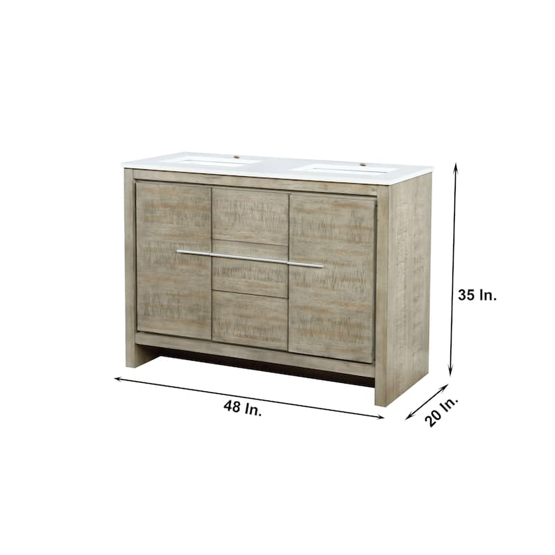 Lafarre 30 in W x 20 in D Rustic Acacia Bath Vanity and White Quartz Top