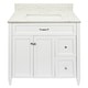 preview thumbnail 81 of 109, Vail 37" Bathroom Vanity with Cultured Marble Top Sink w/ Backsplash in White with White Basin