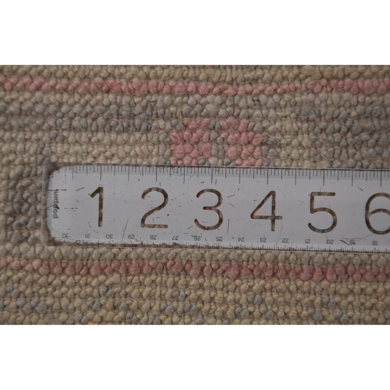 Hand Knotted Oriental 100% Wool Carpet Transitional Floral Brown Oushak Runner Rug - 17' 6'' X 3' 2''