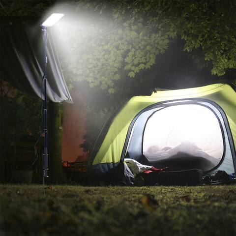 10000 Lumen Super Bright Portable Outdoor Lights with Telescoping Pole - Black