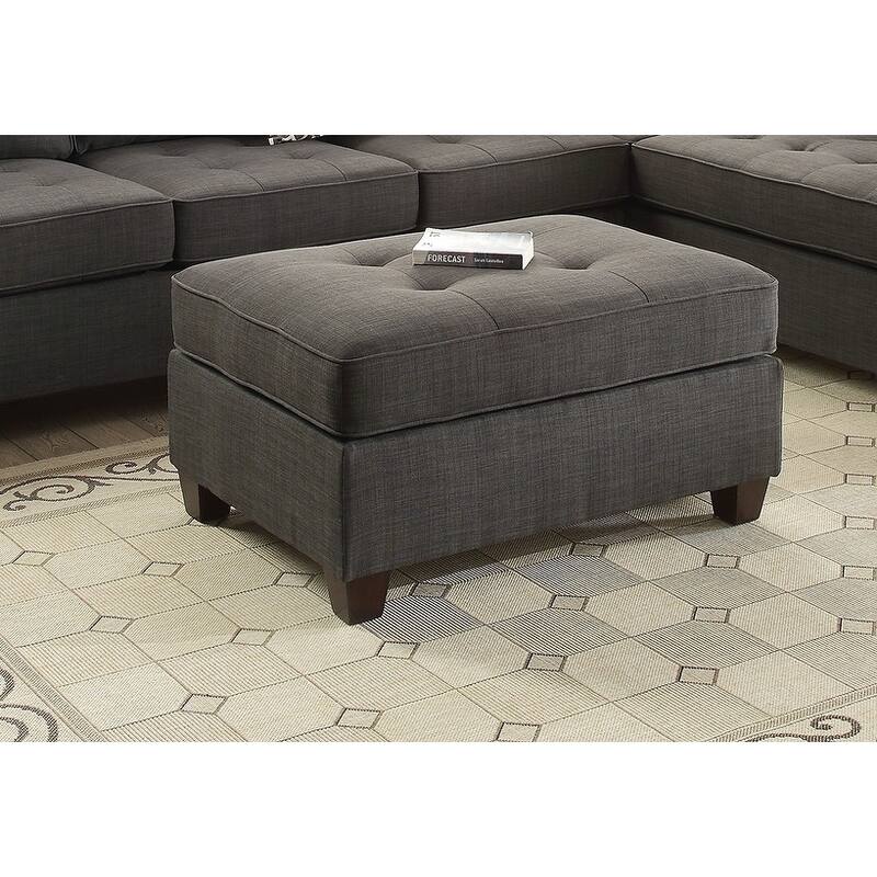 Cocktail Ottoman Dorris Fabric Ash Tufted Seats Ottomans 1pc Cocktail Ottoman Only