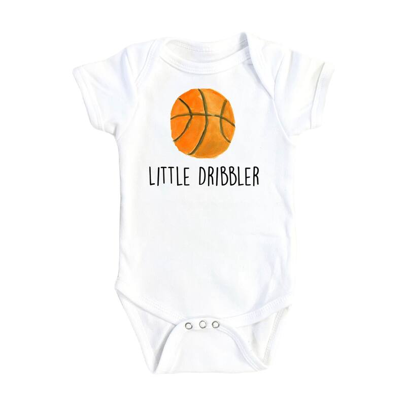 Basketball Dribble - Baby Boy Girl Clothes Infant Bodysuit Funny Cute Newborn - White - Newborn