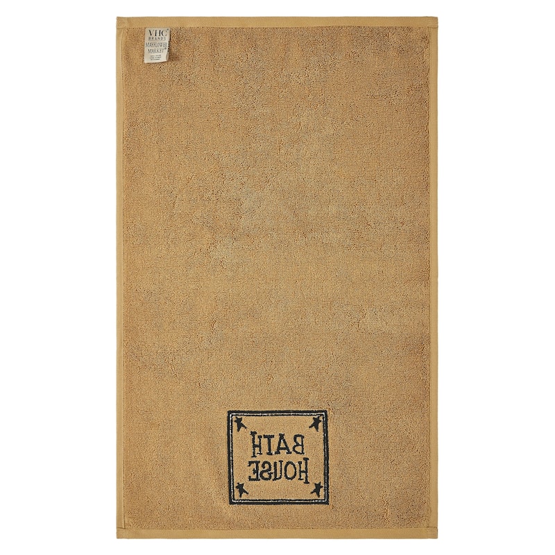 Bath House Prim Stars Tan Hand Towel Set of 2 16x26
