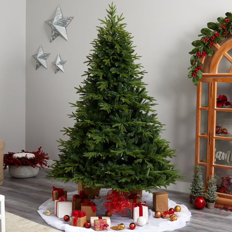 8ft. Fir Look Artificial Christmas Tree with 700 Multi LED Lights & 3560 Branches - Grand Festive Holiday X-Mas Glow
