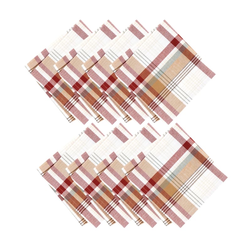 Seneca Plaid Harvest Cotton Napkins, Set of 8 - Set of 8