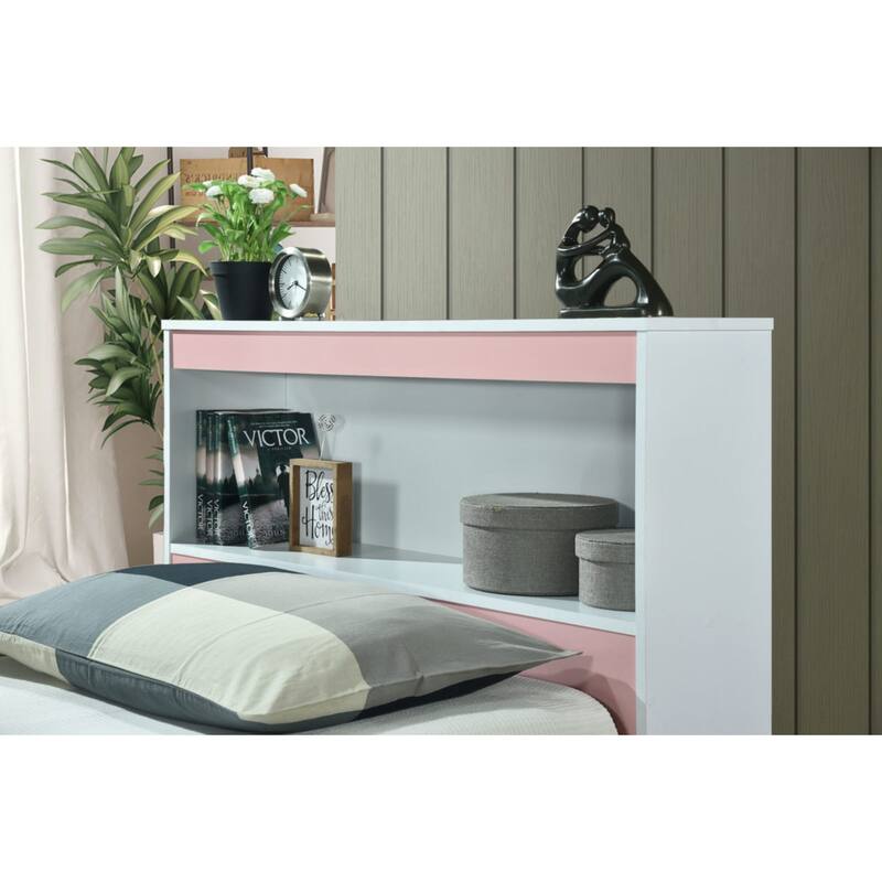85.5" Pink Captain Bed with 3 Drawers and Headboard - Twin Size