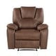 preview thumbnail 1 of 10, Steve Silver Kameryn Faux Leather Manual Recliner Chestnut Brown