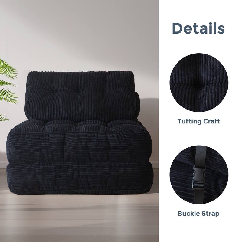 8"Corduroy Folding Couch Sofa Bed,Single