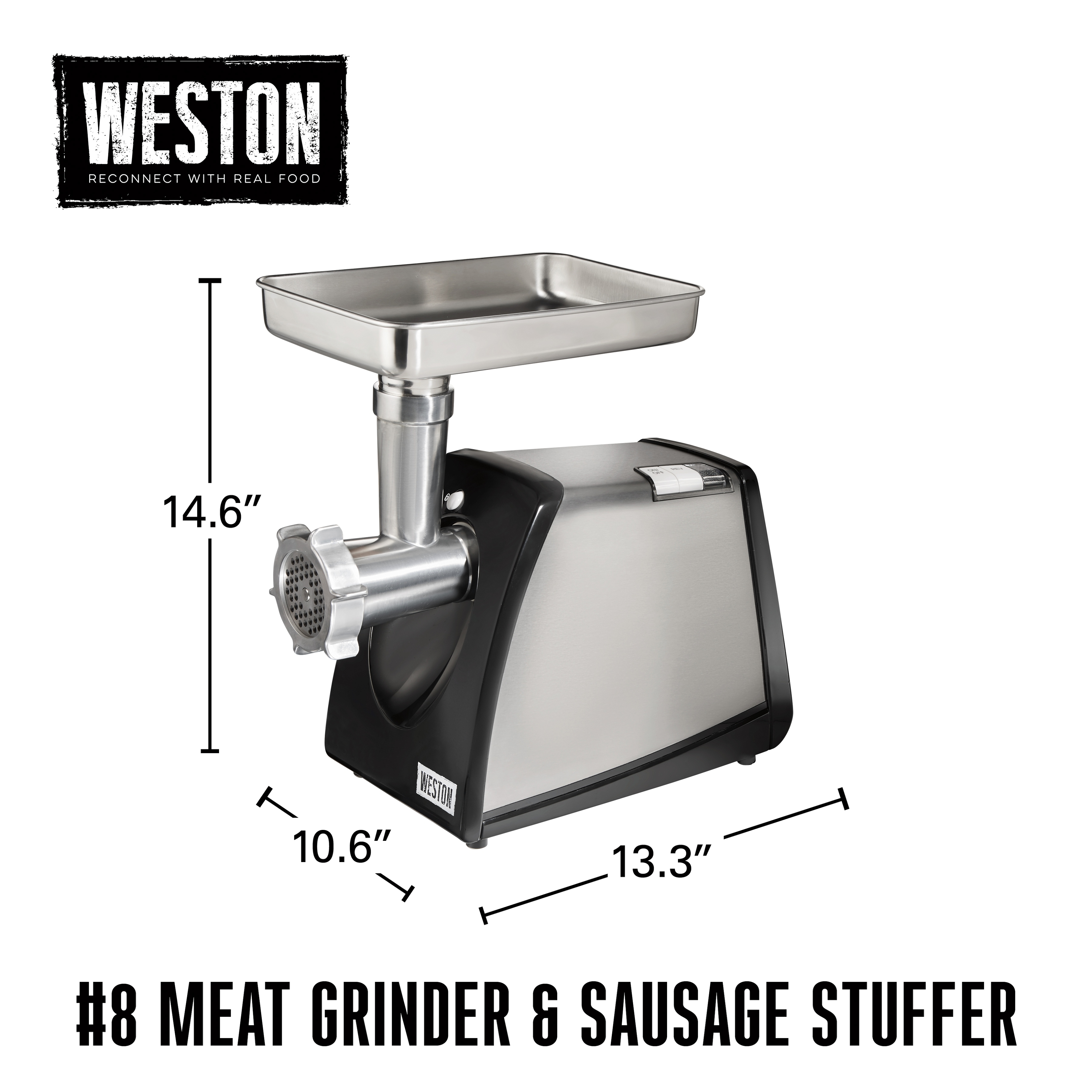 Weston 8 650 Watt Electric Meat Grinder Sausage Stuffer Bed