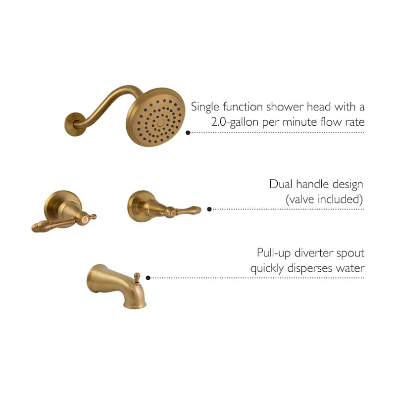 Design House 595728 Oakmont Tub and Shower Trim Package with 1.8 GPM