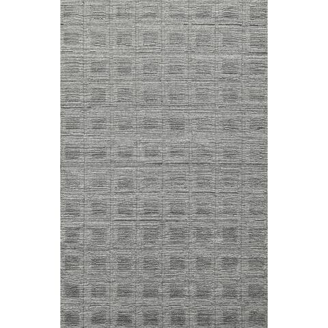 Checkered Modern Gabbeh Oriental Wool Area Rug Hand-knotted Carpet - 5'2" x 7'10"