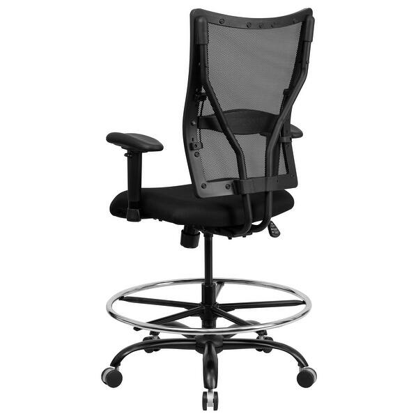 Big Tall 400 Lb Rated Mesh Ergonomic Drafting Chair W Adjustable Arms Overstock 10633666