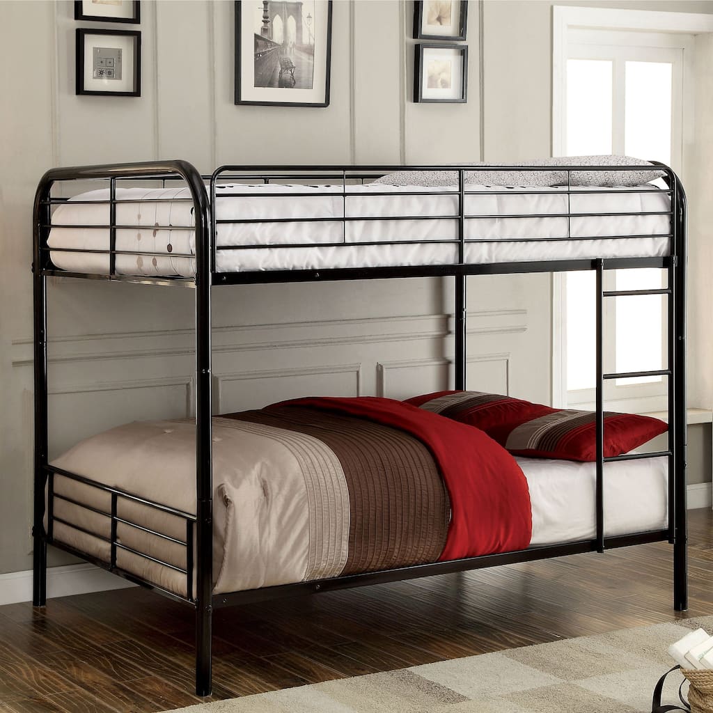 Wila Modern Full over Full Metal Bunk Bed with Ladder by Furniture of America
