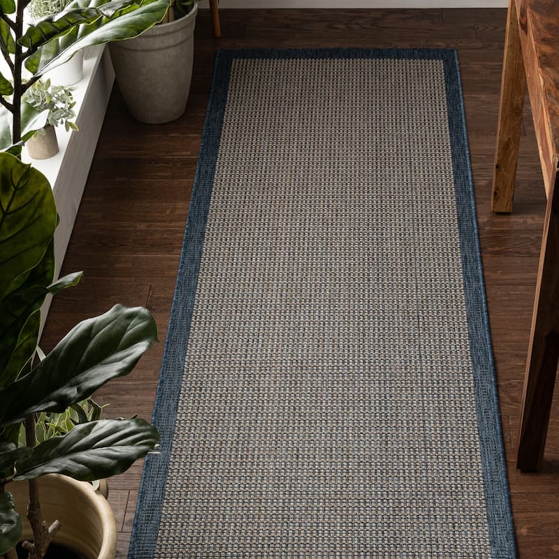 Well Woven Medusa Odin Indoor Outdoor Border Solid Area Rug
