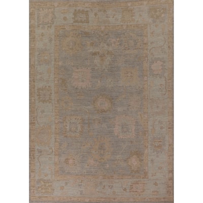 Oushak Vegetable Dye Area Rug Hand-Knotted Wool Carpet - 8'0" x 9'10"