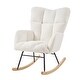 preview thumbnail 42 of 51, Teddy Fabric Tufted Glider Rocking Chair with Metal Frame