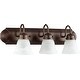 preview thumbnail 2 of 3, Quorum International 3 Light 24" Wide Bathroom Vanity Light Oiled Bronze / Faux Alabaster