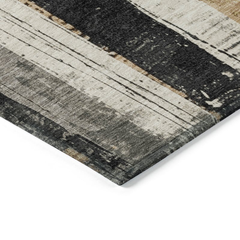 HomeRoots Striped Transitional Rectangle Outdoor Rug