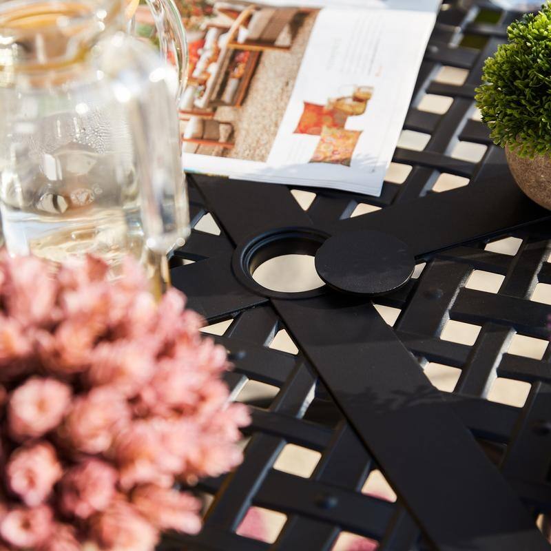 PATIO FESTIVAL 5-Piece Black Steel Outdoor Dining Set