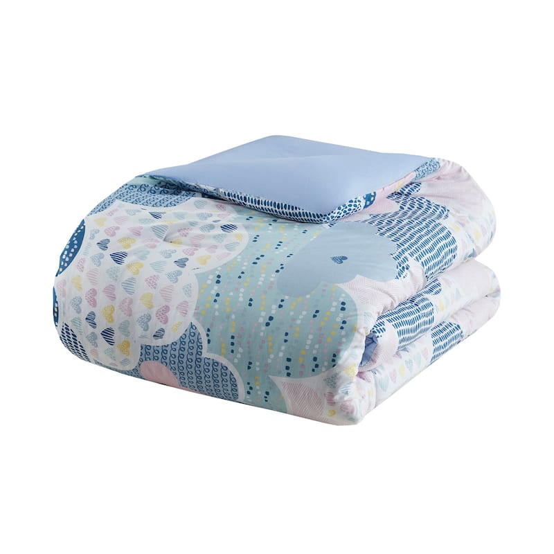 Intelligent Design Kids Bliss Blue Cotton Printed Comforter Set