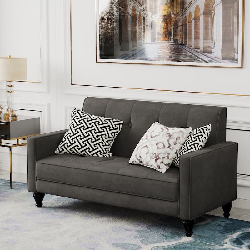 Love Seat Mini Couch Small Settee Loveseat Bench for Living Room Small Spaces, Upholstered Small Loveseat Sofa Couches with