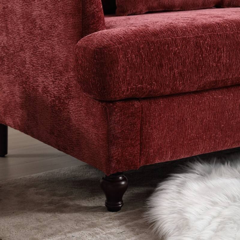 68.9-In Modern Chenille Fabric Loveseat,Living Room Couches with Rubber Wood Legs