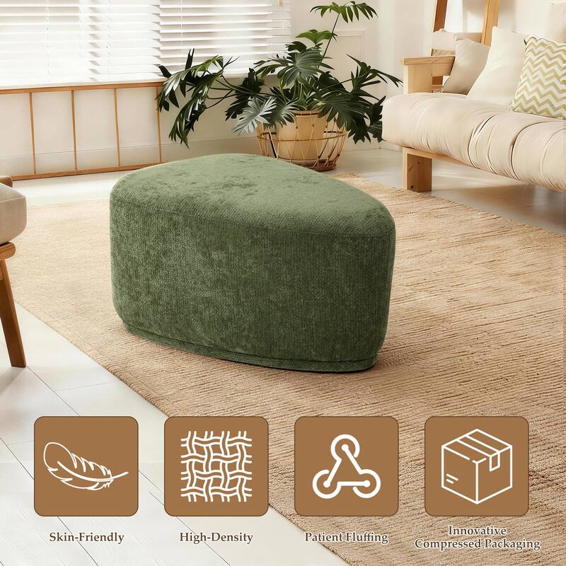 Modern Triangular Upholstered Accent Ottoman