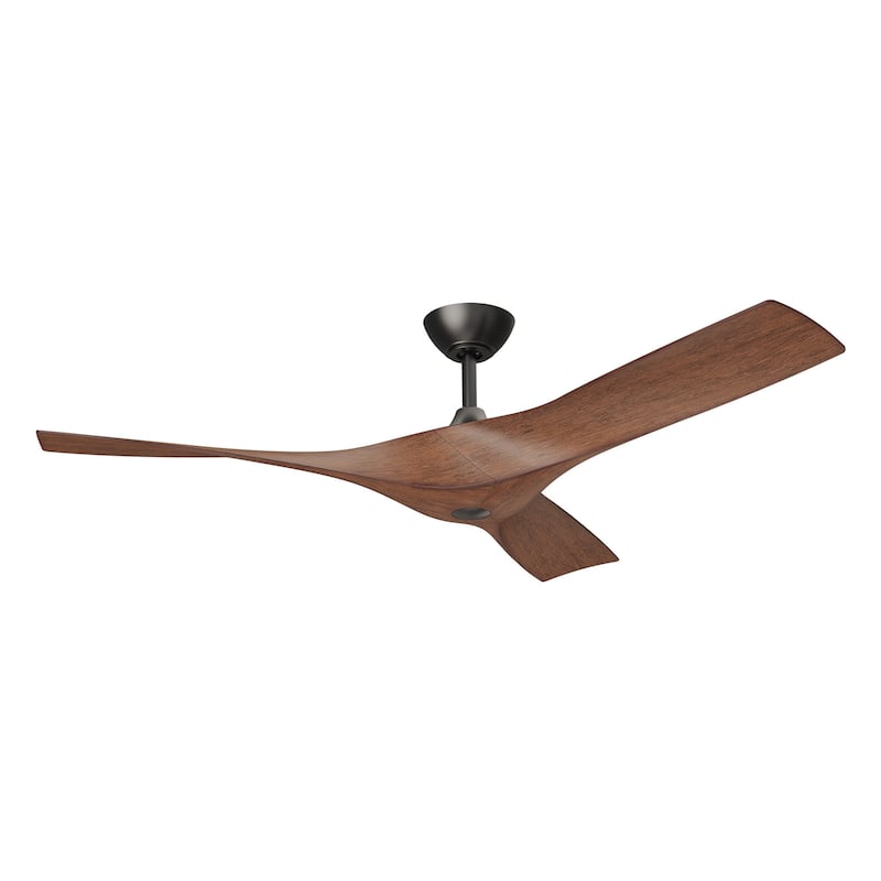 52-inch Nautical Walnut 3-Blade Propeller Ceiling Fan with Remote for Patio