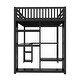preview thumbnail 6 of 8, Space-Saving Full XL Size Loft Bed Frame with Built-In Wardrobe, Metal Loft Bed with Desk and Storage Shelves