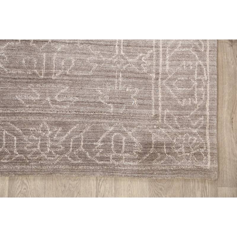 Brown Geometric Modern Gabbeh Oriental Area Rug Wool Hand-knotted - 4'8" x 7'5"