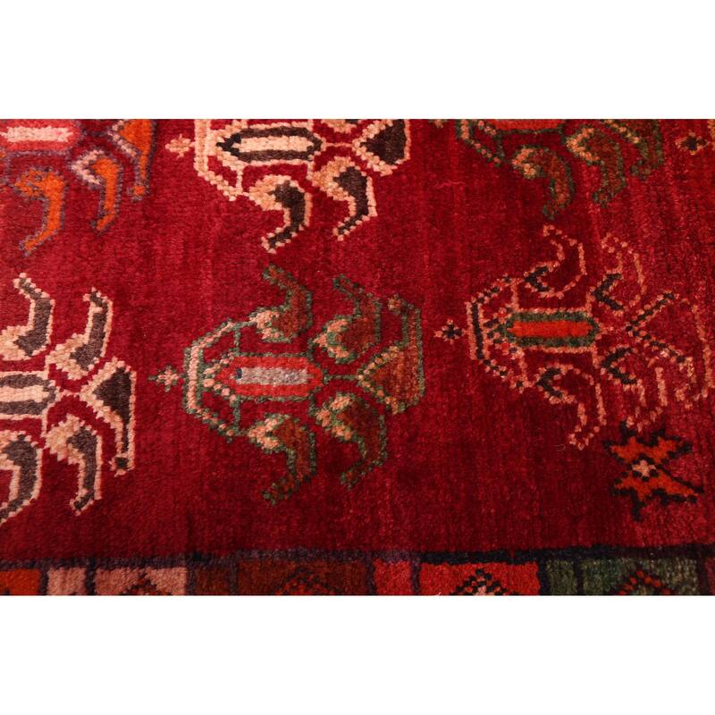 ECARPETGALLERY Hand-knotted Melis Vintage Dark Red Wool Rug - 4'0 x 6'2