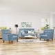 preview thumbnail 2 of 57, Candace Fabric Arm Chair and Loveseat Set by Christopher Knight Home Blue