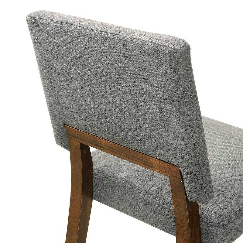 Channell Mid-Century Modern Upholstered Wood Dining Chairs - Set of 2