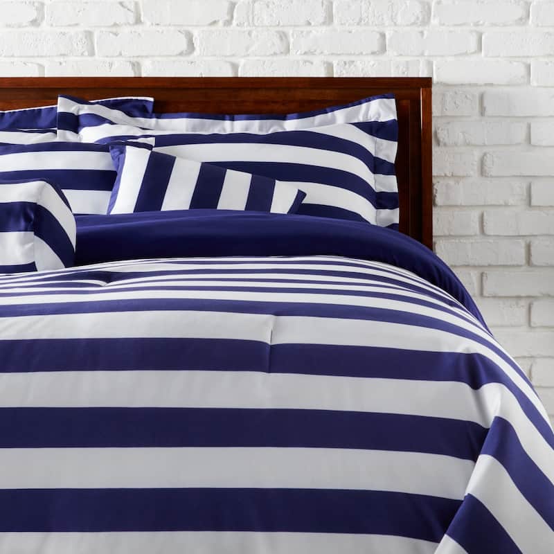 3-Piece Horizontal Stripe Duvet Cover & Sham Covers Set