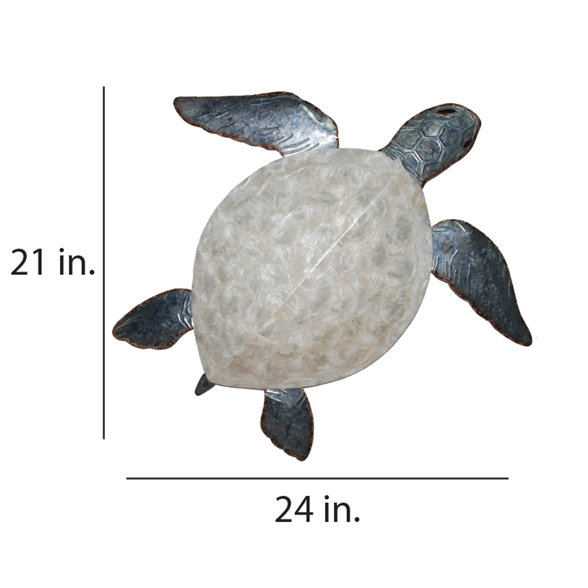 Shop Sea Turtle Wall Decor Pewter With Pearl Shell 4 X 24 X 21 Overstock 25617926