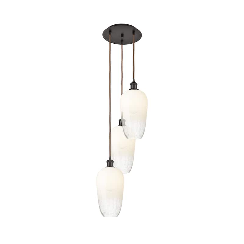 Innovations Lighting Endless Possibilities Ballston - Brookhaven Flute - 3 Light 14" Cord Hung Multi Pendant - Oil Rubbed Bronze/Opal
