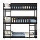 preview thumbnail 43 of 48, Twin Size Wooden Triple Bunk Bed with Ladders and Guardrails, Twin Over Twin Over Twin Detachable Bunk Bedframe for Kids