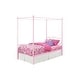 preview thumbnail 3 of 4, Twin size Sturdy Metal Canopy Bed in Pink