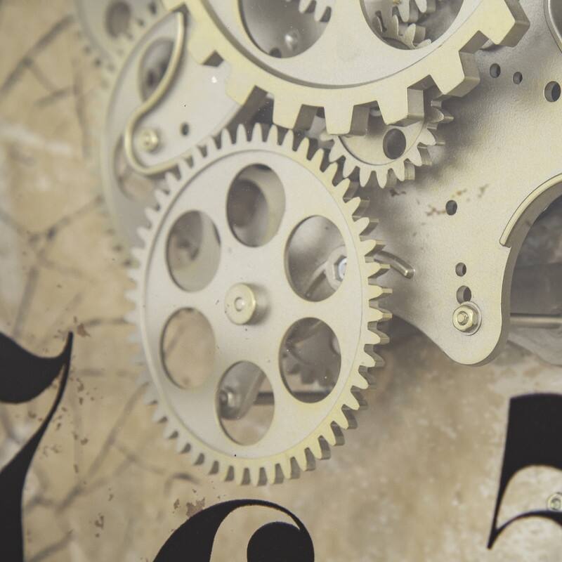 Gold Round Gear Clock - 18.3 x 18.3 x 4.1