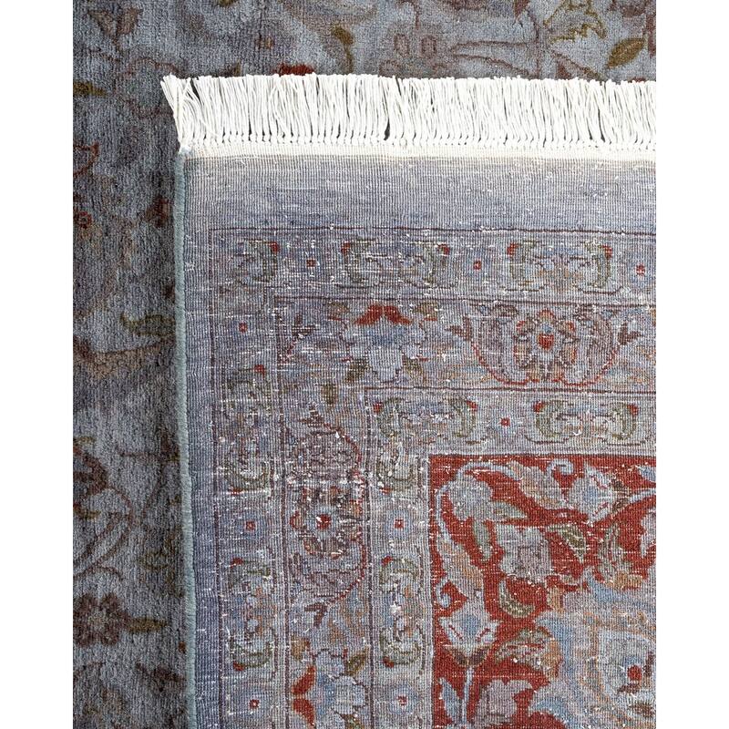 Overton Hand Knotted Wool Vintage Inspired Modern Contemporary Overdyed Gray Area Rug - 10' 1" x 14' 5"