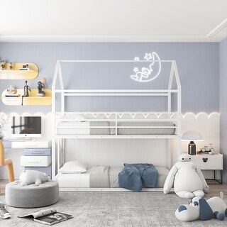 Twin over Twin Bunk Beds with Built-in Ladder - Bed Bath & Beyond ...