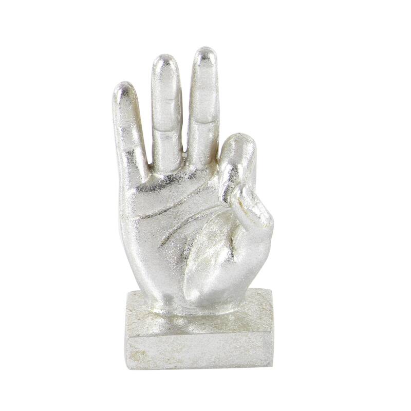 CosmoLiving by Cosmopolitan Gold or Silver Polystone Hands Decorative Sculpture (Set of 3)