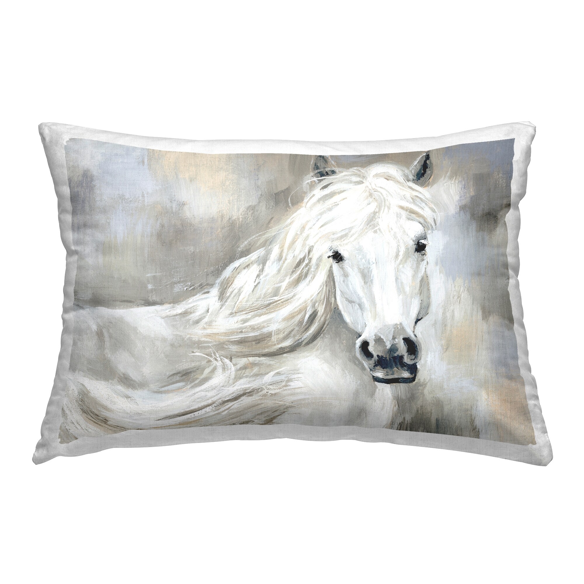 White Portrait Printed Decorative Throw Pillow White Portrait Printed Decorative Throw Pillow