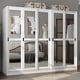 preview thumbnail 10 of 36, Palace Imports 100% Solid Wood Wall Closet System of Wardrobe Armoires with Mirrored, Louvered or Raised Panel Sliding Doors